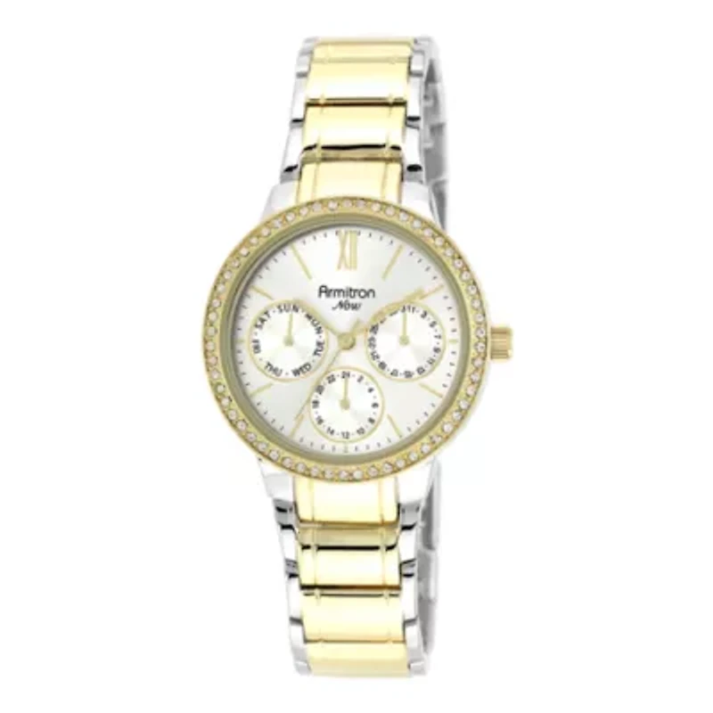 Armitron® Now® Womens Crystal-Accent Two-Tone Bracelet Watch
