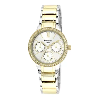 Armitron® Now® Womens Crystal-Accent Two-Tone Bracelet Watch