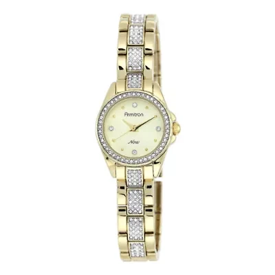 Armitron® Now® Womens Gold-Tone Round Dial Crystal Watch