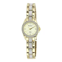 Armitron® Now® Womens Gold-Tone Round Dial Crystal Watch