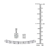 DiamonArt® White Cubic Zirconia Sterling Silver 3-pc. Jewelry Set