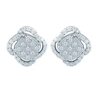 1/2 CT. T.W. Natural White Diamond Sterling Silver 10.1mm Stud Earrings