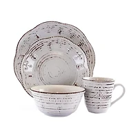 Elama Rustic Birch 16-pc. Stoneware Dinnerware Set