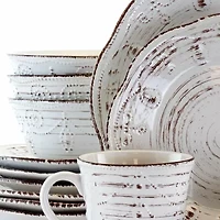 Elama Rustic Birch 16-pc. Stoneware Dinnerware Set