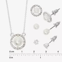 Sparkle Allure Light Up Box Womens Cubic Zirconia Pure Silver Over Brass Round -pc. Jewelry Set