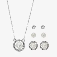 Sparkle Allure Light Up Box Womens Cubic Zirconia Pure Silver Over Brass Round -pc. Jewelry Set