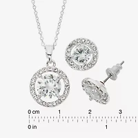 Sparkle Allure Light Up Box Womens Cubic Zirconia Pure Silver Over Brass Round 2-pc. Jewelry Set