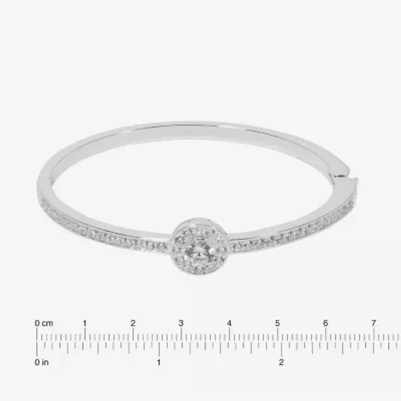 Sparkle Allure Womens Cubic Zirconia Pure Silver Over Brass Bangle Bracelet