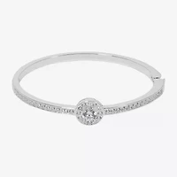 Sparkle Allure Womens Cubic Zirconia Pure Silver Over Brass Bangle Bracelet
