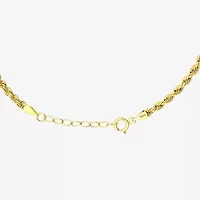 Womens 10K Gold 9 Inch Hollow Rope Ankle Bracelet