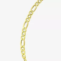 Womens 10K Gold 9 Inch Hollow Figaro Ankle Bracelet