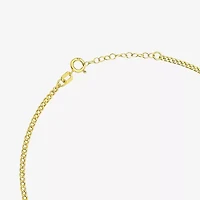 Womens 10K Gold 9 Inch Hollow Curb Ankle Bracelet