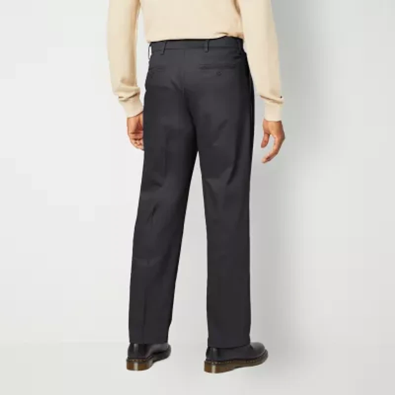 Dockers Signature Iron Free Khaki With Stain Defender Mens Comfort Waistband Relaxed Fit Pleated Pant