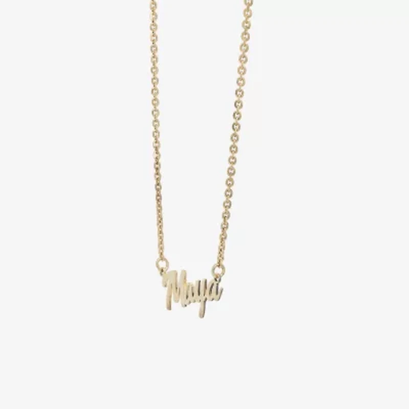 Womens 14K Gold Over Silver 16 Inch Name Necklace