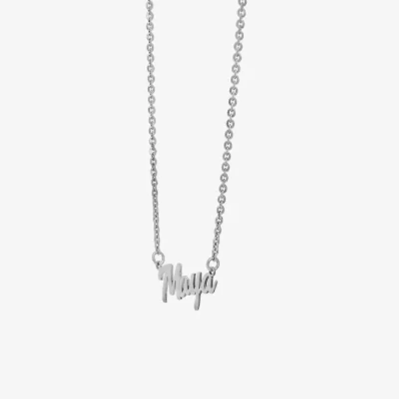 Womens Sterling Silver 18 Inch Name Necklace