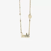 Womens 14K Gold Over Silver Inch Name Necklace