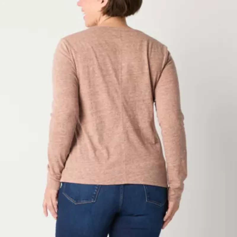 a.n.a Womens Crew Neck Long Sleeve T-Shirt