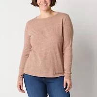 a.n.a Womens Crew Neck Long Sleeve T-Shirt