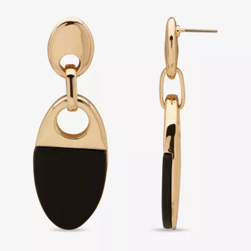 Worthington Gold Tone Womens Oval Drop Earrings