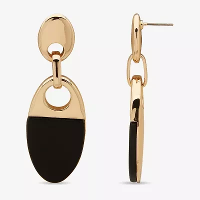 Worthington Gold Tone Womens Oval Drop Earrings
