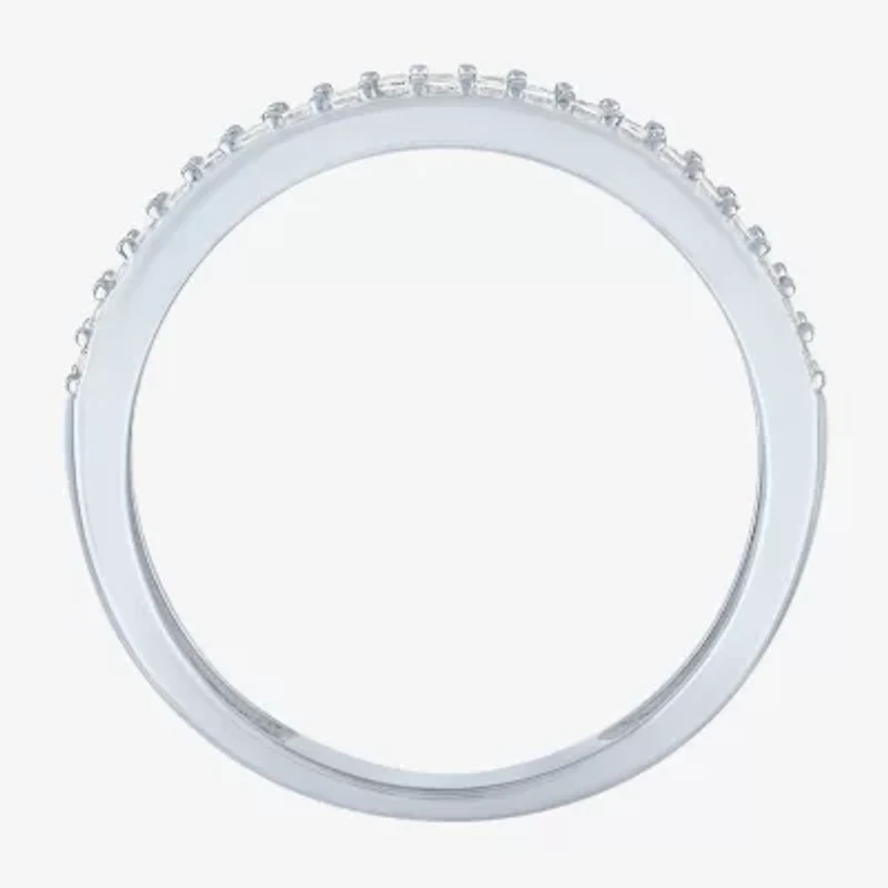 Womens Lab Created Gemstone Sterling Silver Band