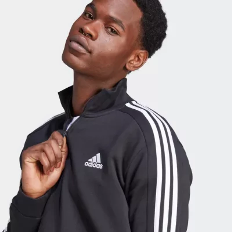 adidas Mens Mock Neck Long Sleeve Active Quarter-Zip Pullover