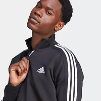 adidas Mens Mock Neck Long Sleeve Active Quarter-Zip Pullover