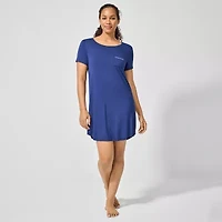 Liz Claiborne Cool and Calm Womens Crew Neck Short Sleeve Nightshirt