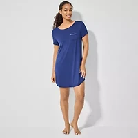 Liz Claiborne Cool and Calm Womens Crew Neck Short Sleeve Nightshirt