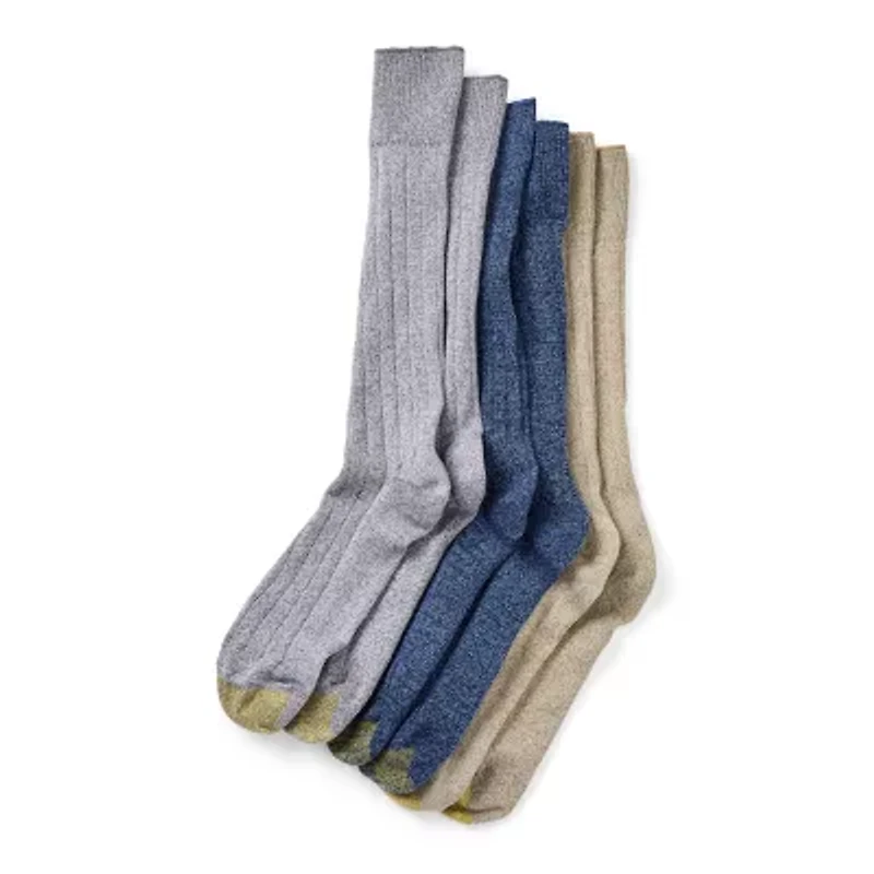 Gold Toe Nantucket Dress Mens 3 Pair Crew Socks
