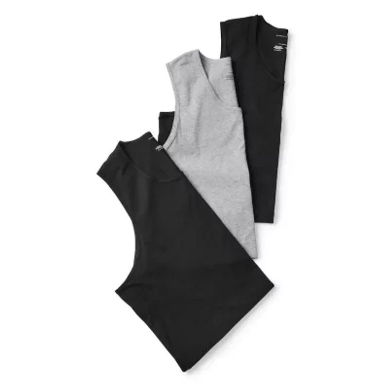 Shaquille O'Neal XLG Heiq Mens Crew Neck Sleeveless 3 Pack Tall Tank