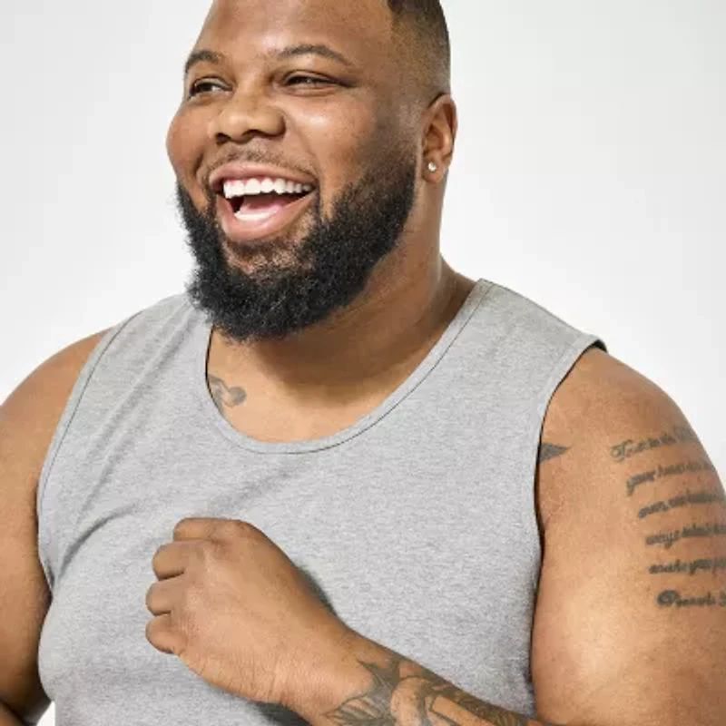 Shaquille O'Neal XLG Activated Cooling Mens Crew Neck Sleeveless 3 Pack Big and Tall Tank