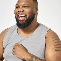 Shaquille O'Neal XLG Activated Cooling Mens Crew Neck Sleeveless 3 Pack Big and Tall Tank