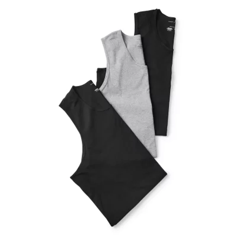 Shaquille O'Neal XLG Activated Cooling Mens Crew Neck Sleeveless 3 Pack Big and Tall Tank