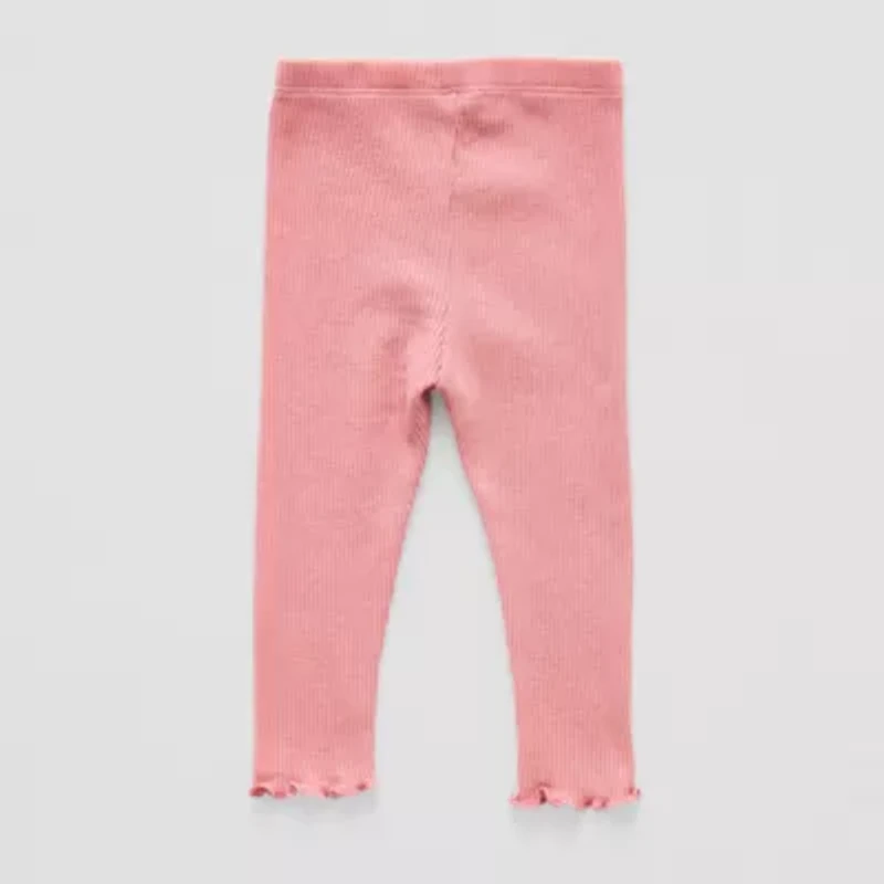 Okie Dokie Waffle Knit Baby Girls Full Length Leggings