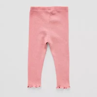 Okie Dokie Waffle Knit Baby Girls Full Length Leggings