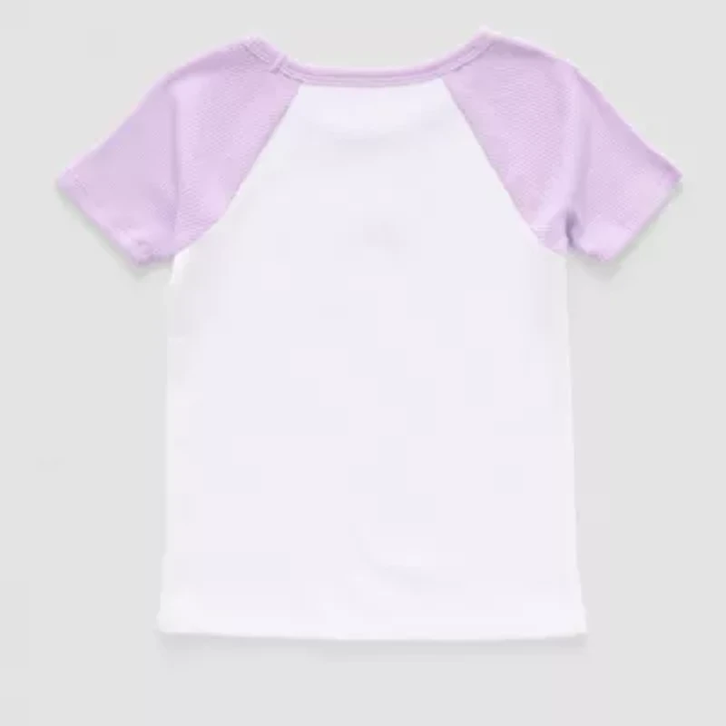 Okie Dokie Toddler & Little Girls Crew Neck Short Sleeve Regular Fit Graphic T-Shirt