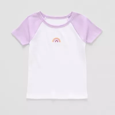 Okie Dokie Toddler & Little Girls Crew Neck Short Sleeve Regular Fit Graphic T-Shirt
