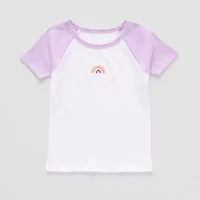 Okie Dokie Toddler & Little Girls Crew Neck Short Sleeve Regular Fit Graphic T-Shirt
