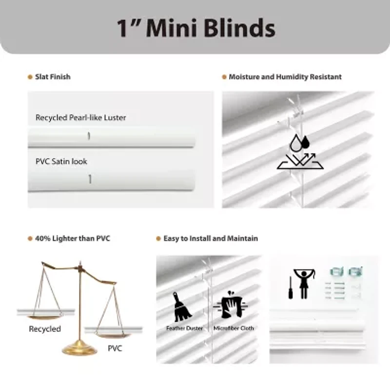 Eco Estates 1" Room Darkening Cordless Mini Blind