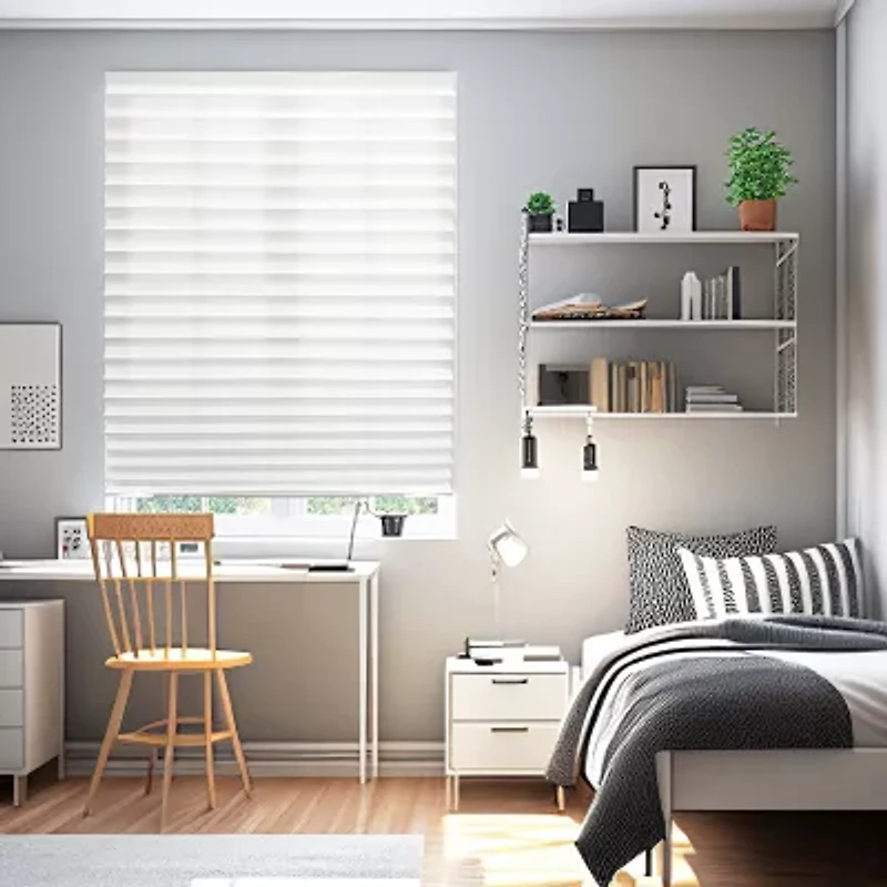 Eco Estates Fabric Cordless Light-Filtering Pleated Shade