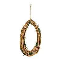 Grapevine  Twig and Moss Egg-Shaped Artificial Spring Wreath  11-Inch