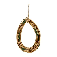 Grapevine  Twig and Moss Egg-Shaped Artificial Spring Wreath  11-Inch