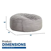 Sealy® Kade Corduroy Memory Foam Bean Bag Chair