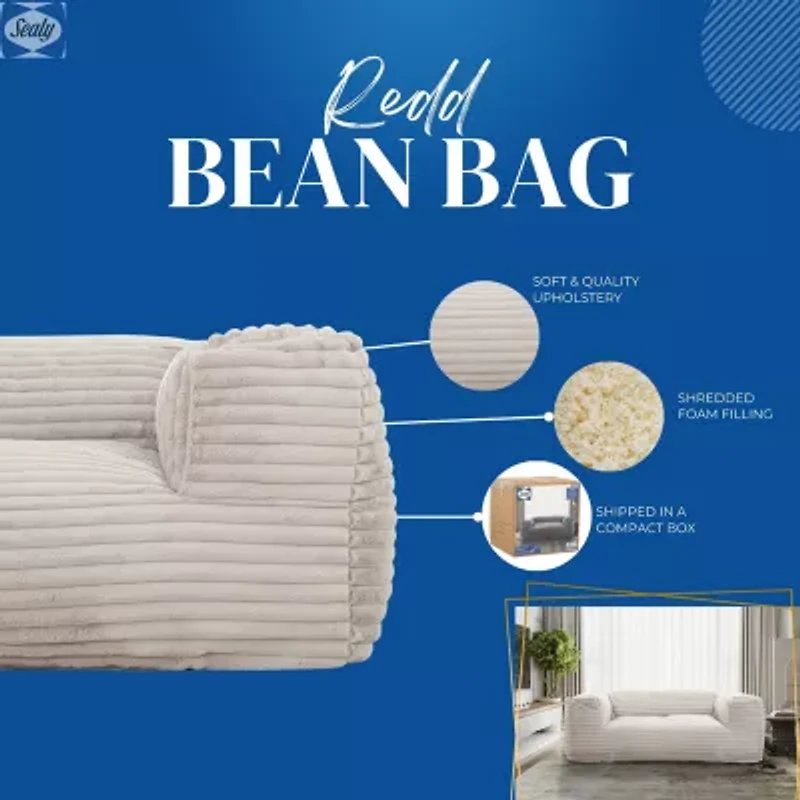 Sealy® Redd Corduroy Memory Foam Bean Bag Sofa-Style Chair