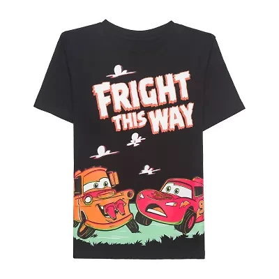 Disney Collection Little & Big Kid Boys Crew Neck Short Sleeve Regular Fit Cars Graphic T-Shirt