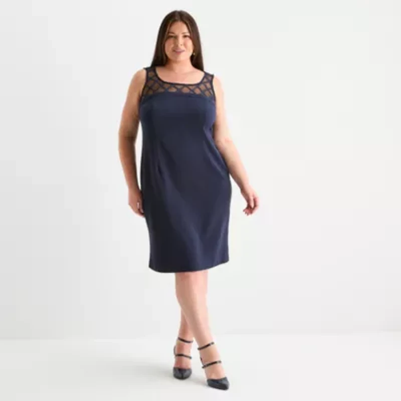 Maya Brooke Womens Plus Jacket Dress