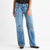 Arizona Juniors Womens Low Rise Straight Leg Jean