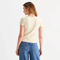 a.n.a Womens Sweetheart Neck Short Sleeve T-Shirt