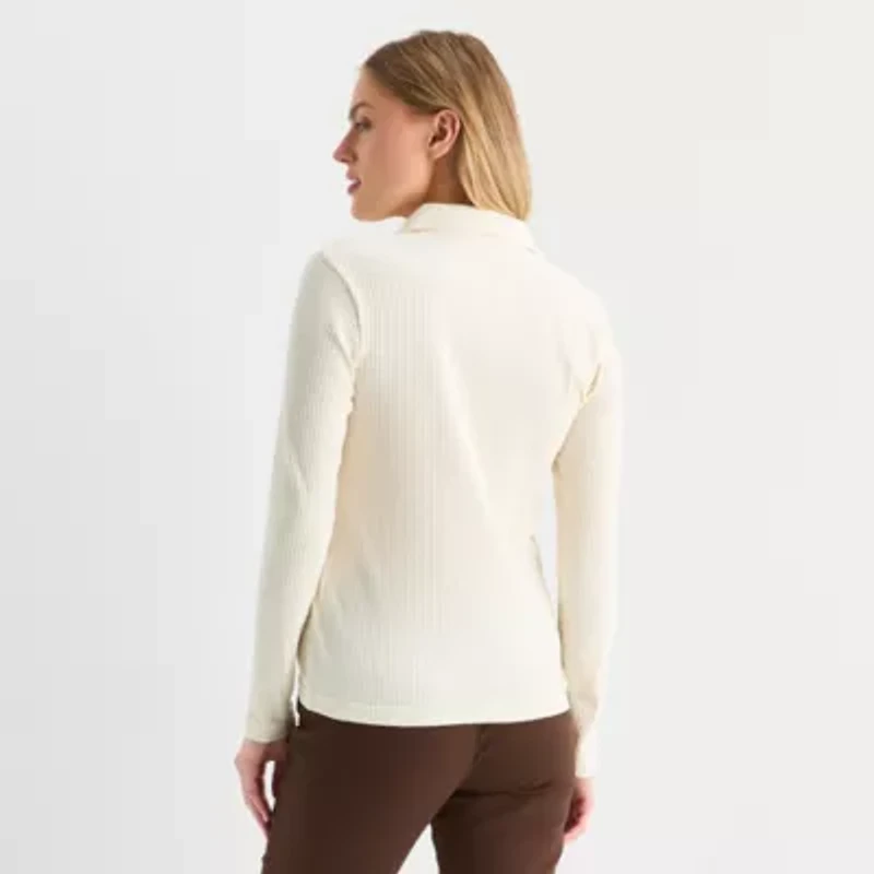 St. John's Bay Womens Long Sleeve Polo Shirt